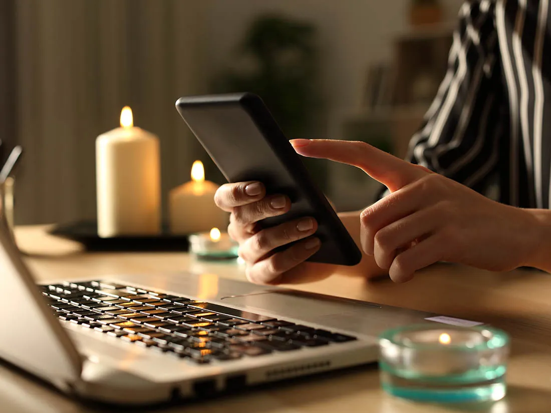 Person using a smart phone